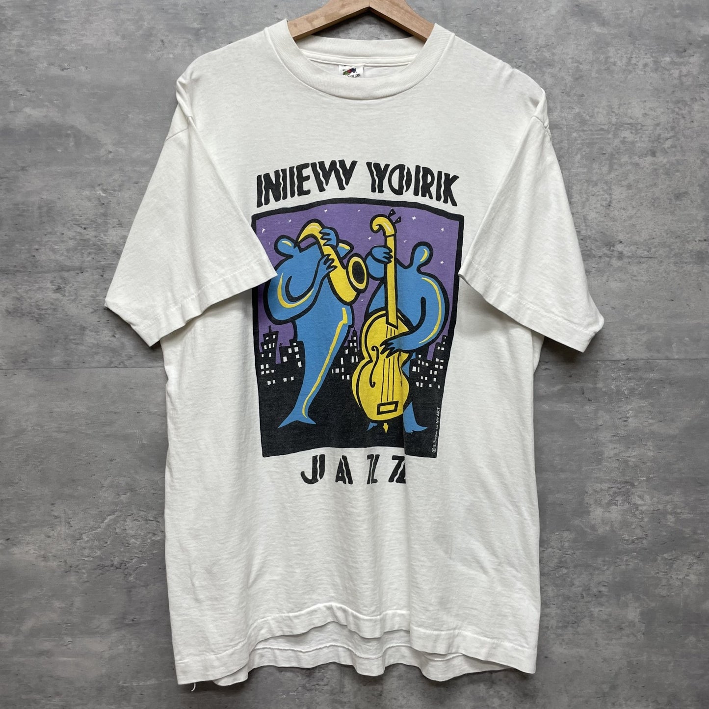 90s vintage 古着　ビンテージ　フルーツオブザルーム FRUITOFTHELOOM 音楽　ジャズ　USA製