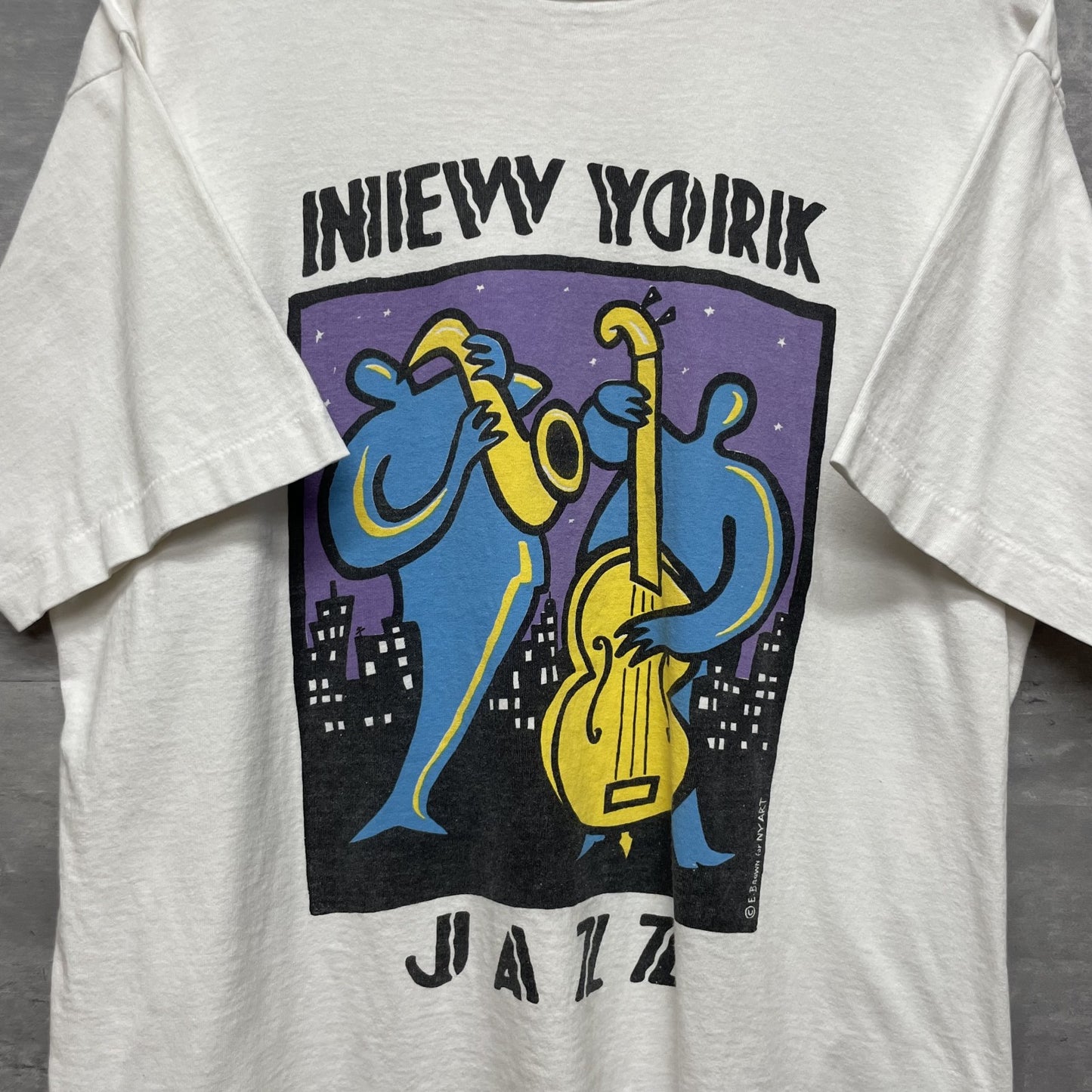 90s vintage 古着　ビンテージ　フルーツオブザルーム FRUITOFTHELOOM 音楽　ジャズ　USA製