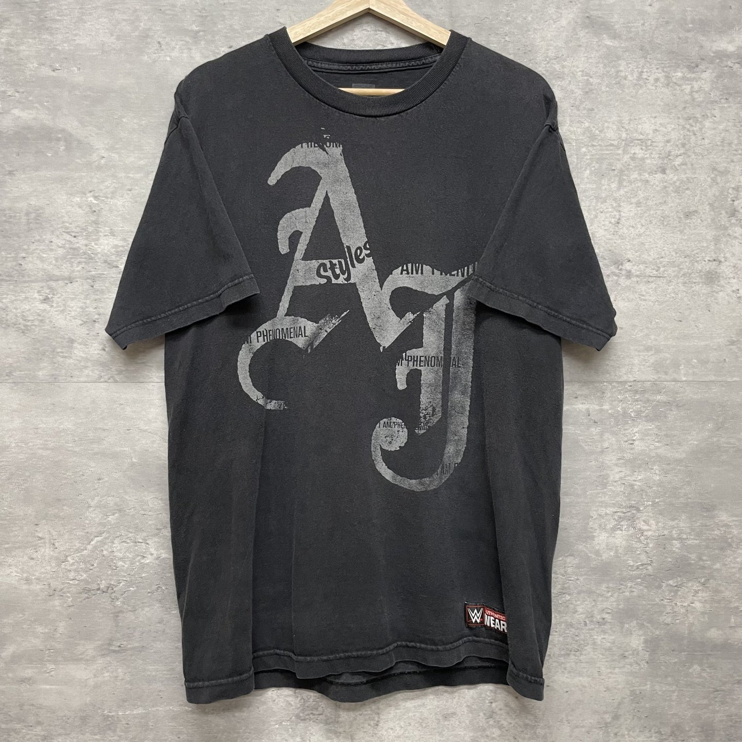 00s vintage 古着　ビンテージ　ワールドレスリング　ブラック　オーバーサイズ　wwf BIGプリント　ストリート