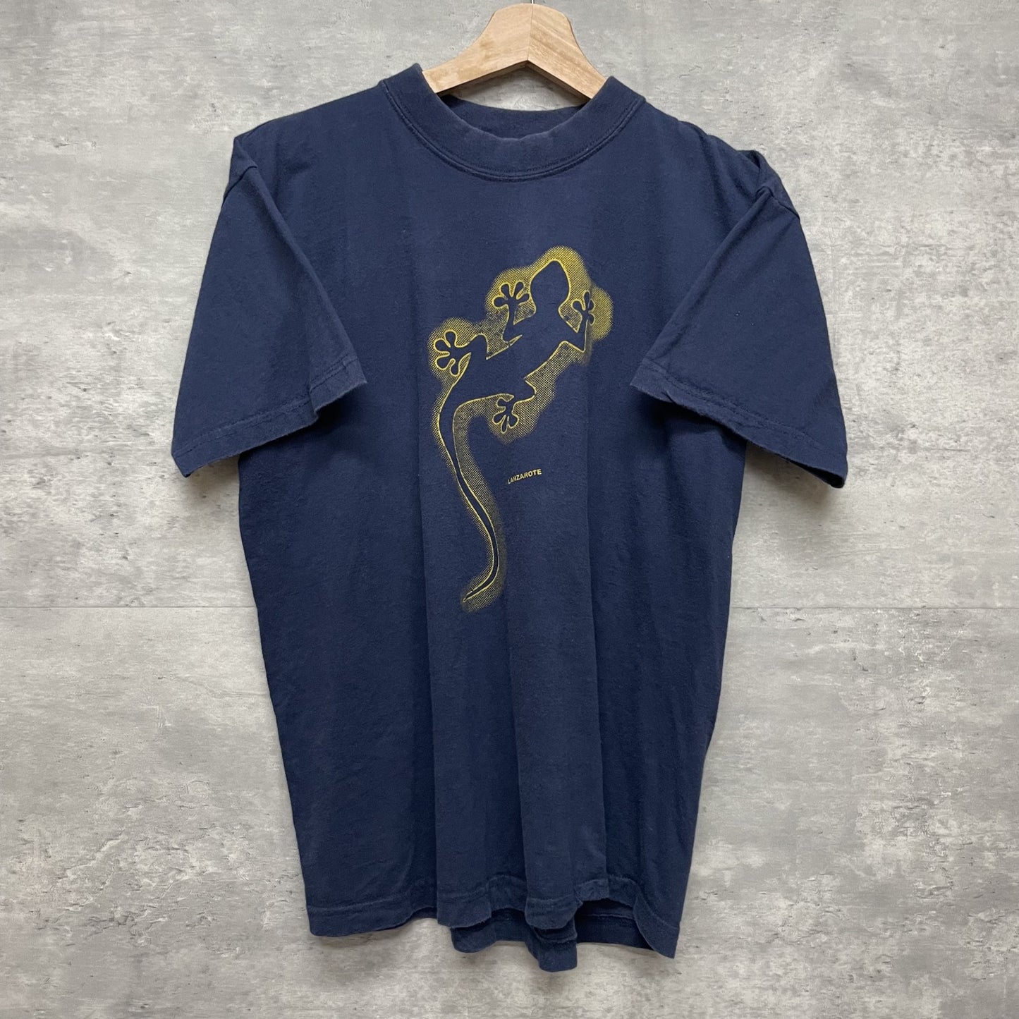 90s vintage 古着　ビンテージ　トカゲ　ランサローテ　ネイビー　ストリート　シティ　LANZAROTE