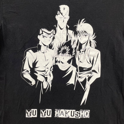 幽遊白書 YuYuHakusho アニメTシャツ 半袖 キャラクター ブラック トップス 漫画 古着 ビンテージ S 冨樫義博