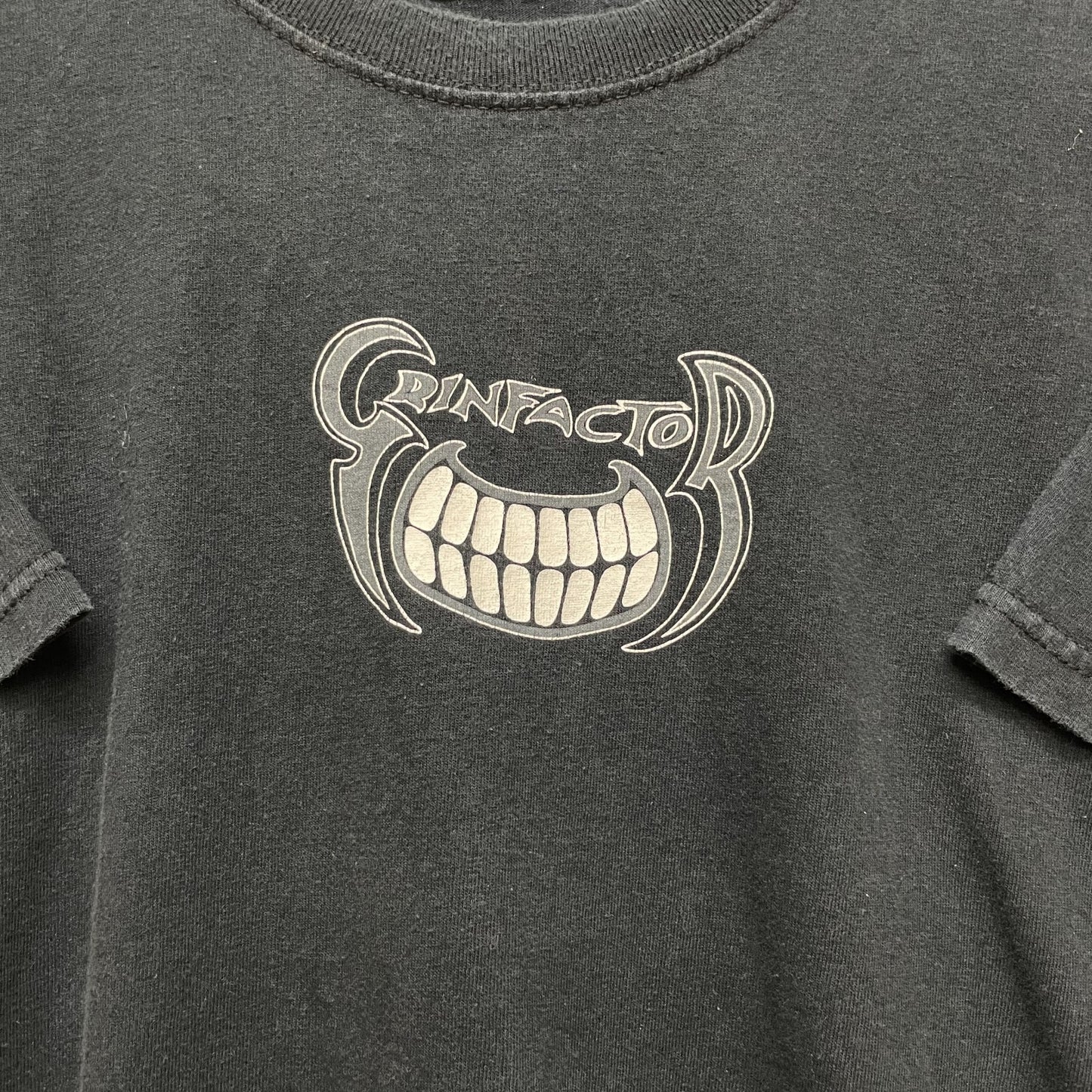 00s vintage 古着　ビンテージ　Grinfactor ストリート　スケーター　バッフプリント　ブラック