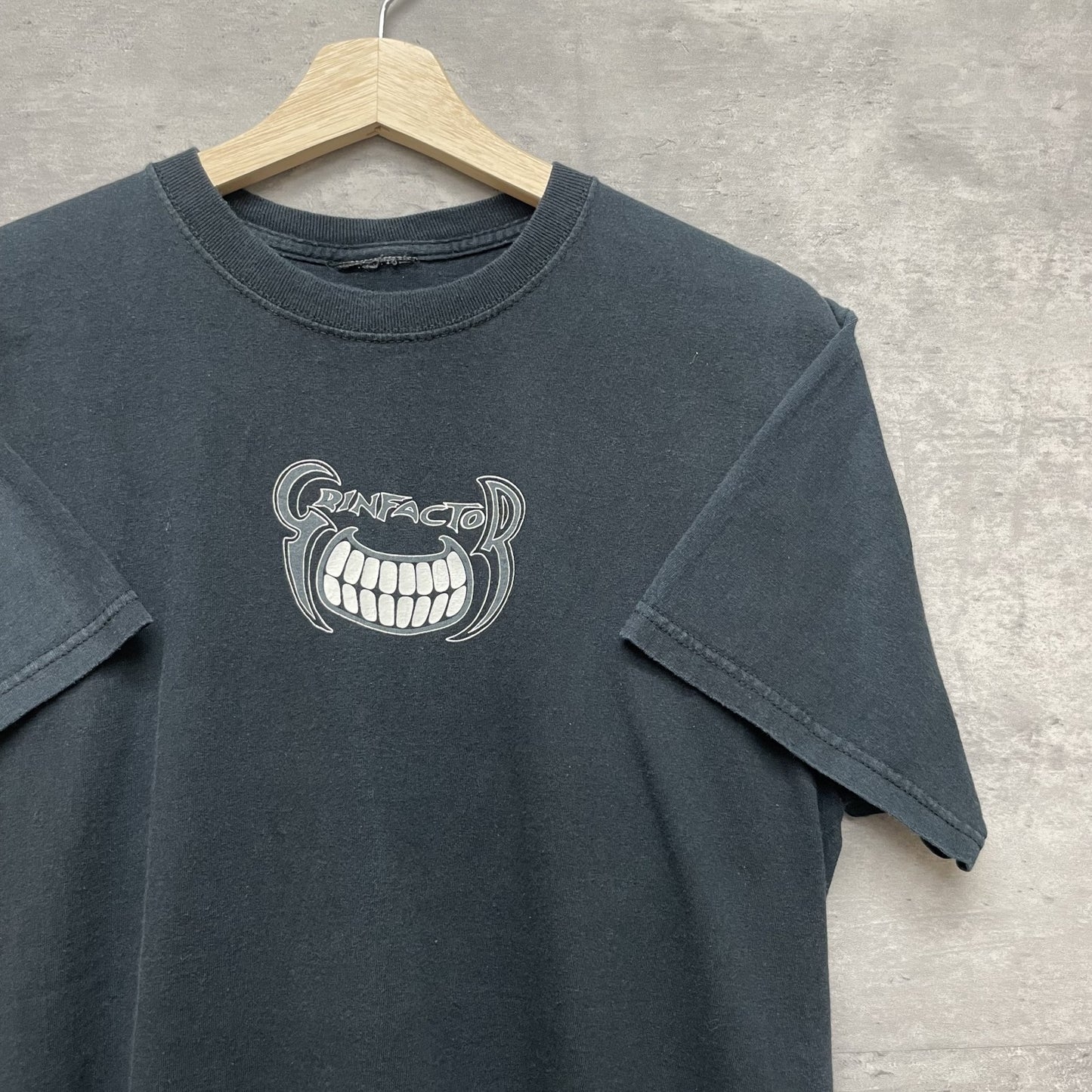 00s vintage 古着　ビンテージ　Grinfactor ストリート　スケーター　バッフプリント　ブラック