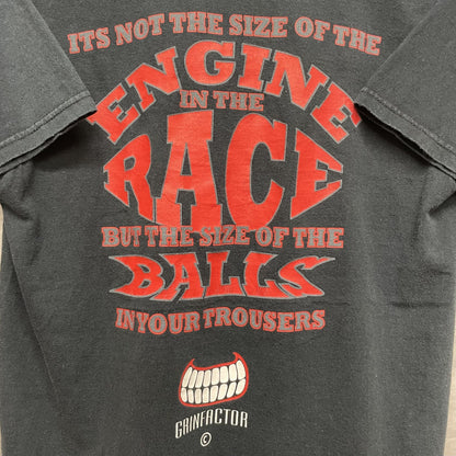 00s vintage 古着　ビンテージ　Grinfactor ストリート　スケーター　バッフプリント　ブラック