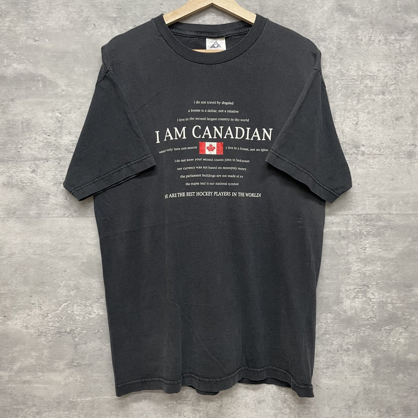 00s vintage 古着　ビンテージ　ALSTYLE USA製　ブラック　カナダ　メッセージ　ストリート　アルスタイル