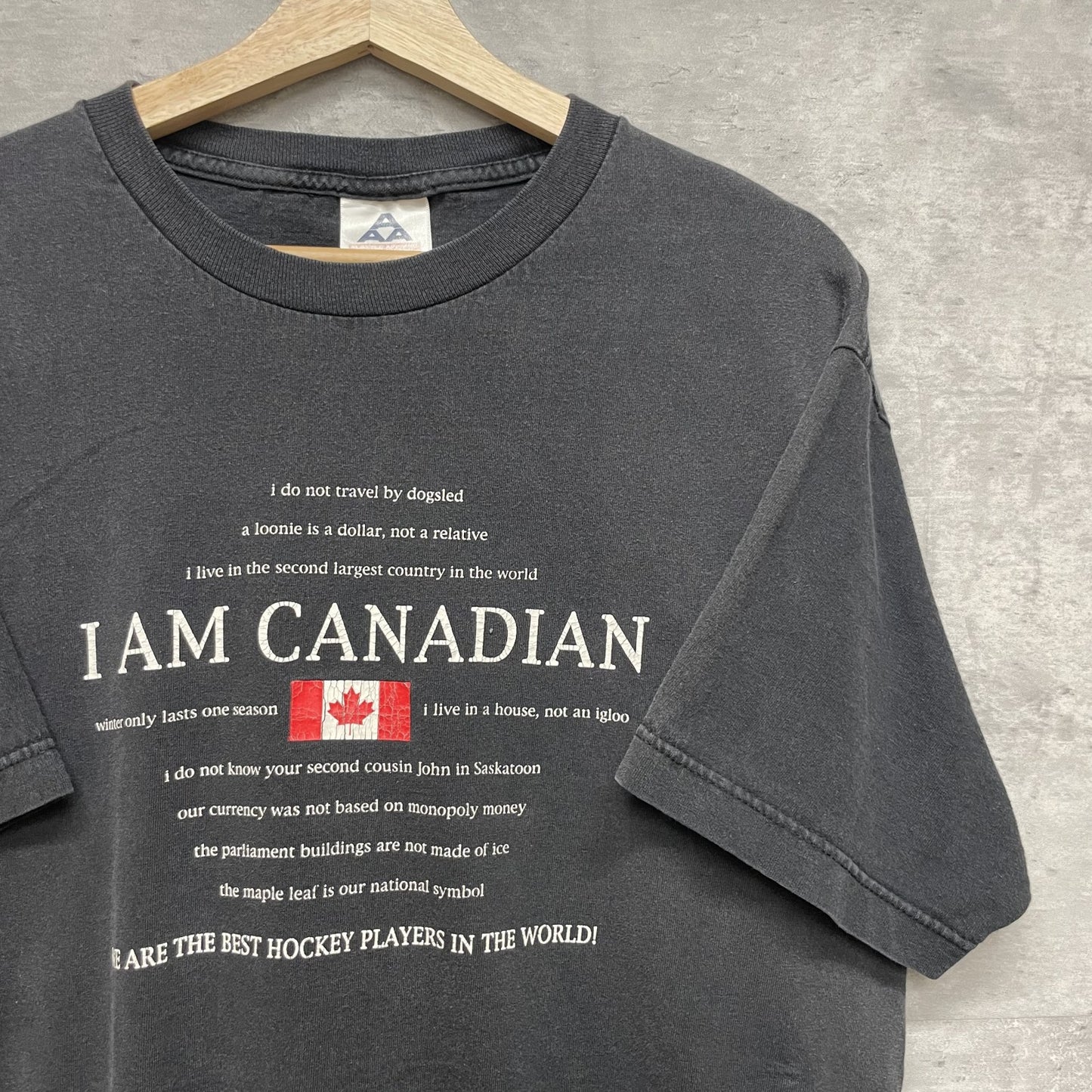 00s vintage 古着　ビンテージ　ALSTYLE USA製　ブラック　カナダ　メッセージ　ストリート　アルスタイル