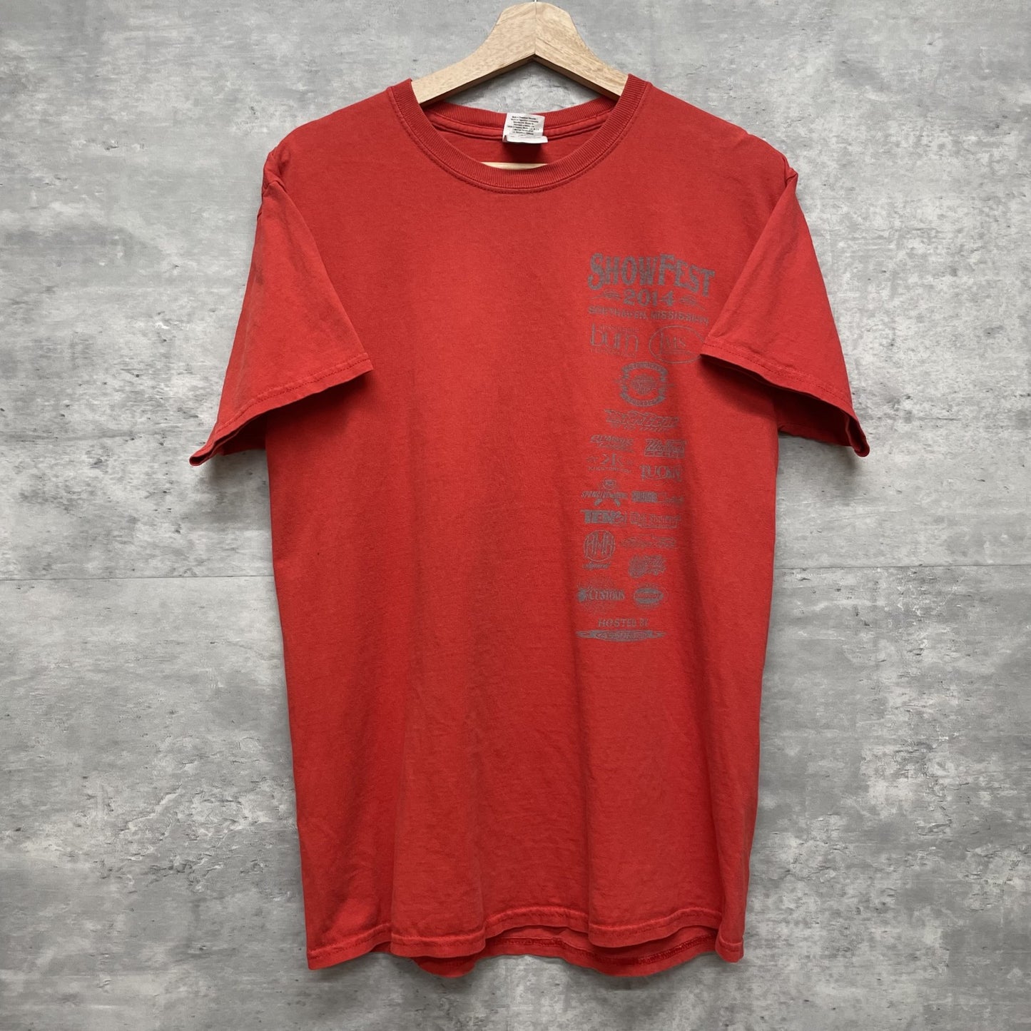 2014 vintage 古着　ギルダン　ビンテージ　モーター　レッド　ストリート　企業　ロゴ　車　SHOWFEST