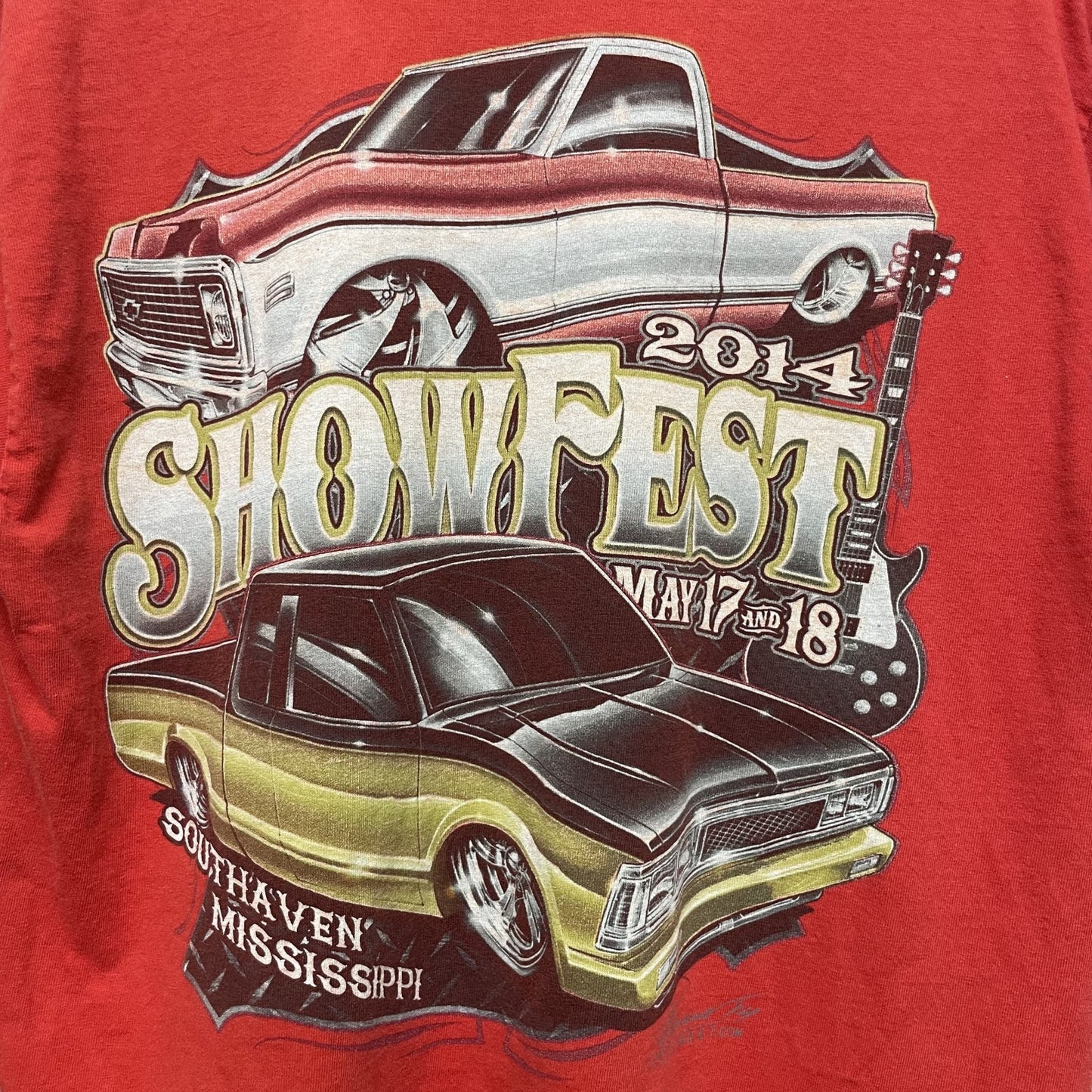 2014 vintage 古着　ギルダン　ビンテージ　モーター　レッド　ストリート　企業　ロゴ　車　SHOWFEST