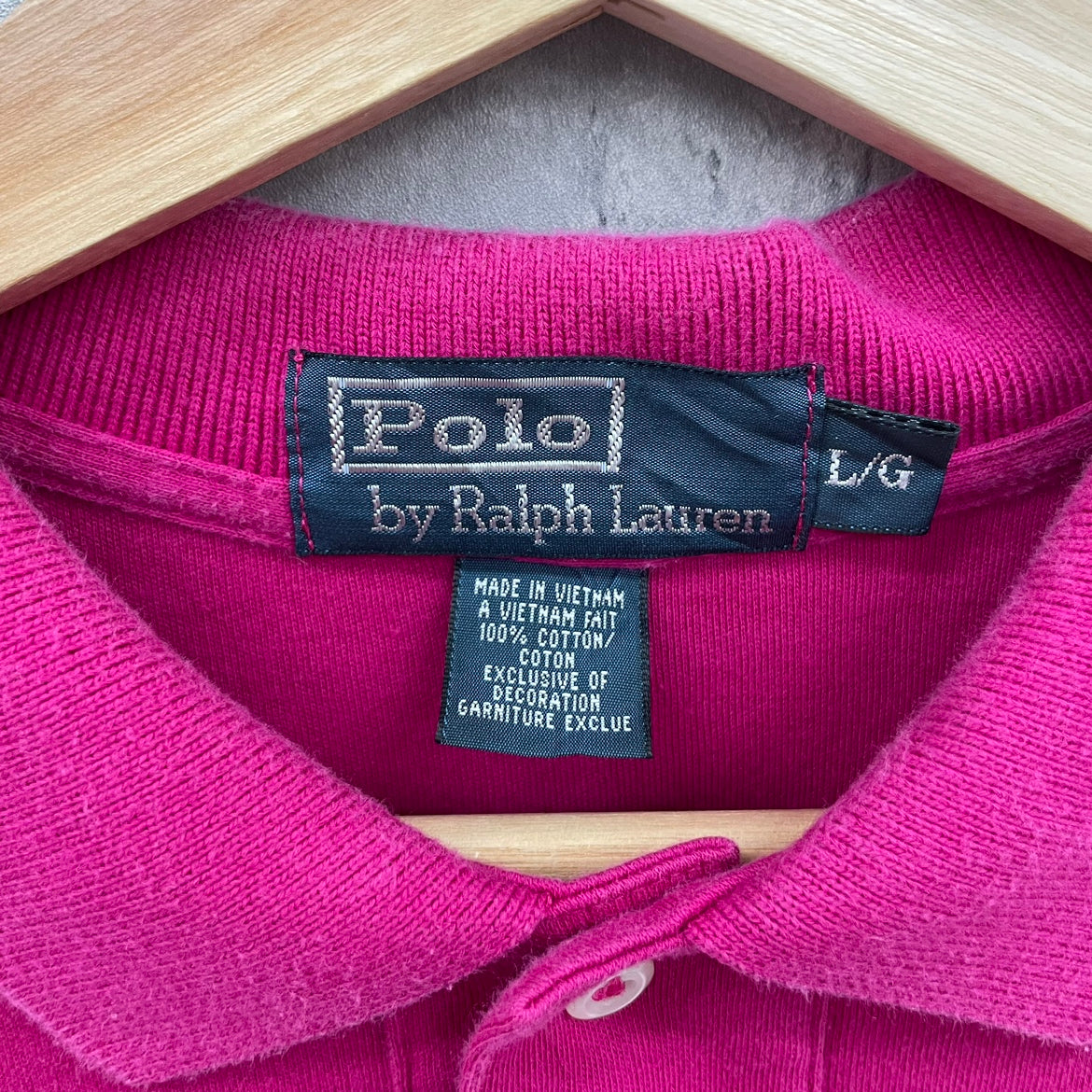 Polo by Ralph Lauren ポロラルフローレン ポロシャツ 半袖シャツ 無地 古着 ビンテージ L ピンク