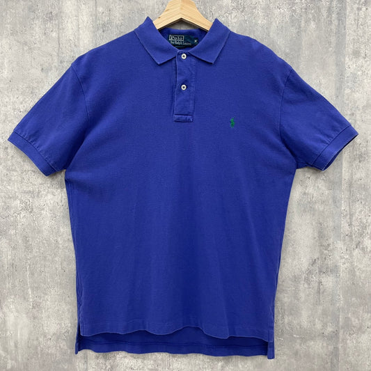 Polo by Ralph Lauren ポロシャツ ラルフローレン 無地 半袖 古着 ビンテージ M ブルー