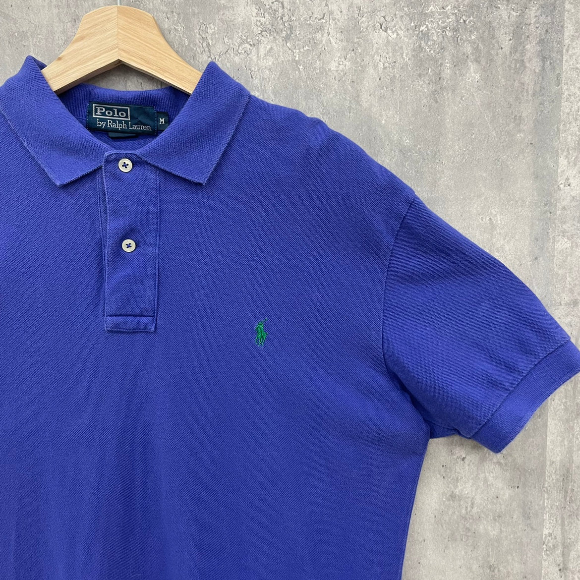 Polo by Ralph Lauren ポロシャツ ラルフローレン 無地 半袖 古着 ビンテージ M ブルー