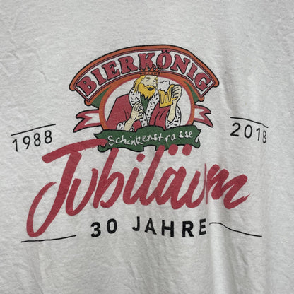 2018 vintage 古着　ビンテージ　フルーツオブザルーム　ホワイト　オーバーサイズ　シティ　ストリート　ビール　フロントプリント