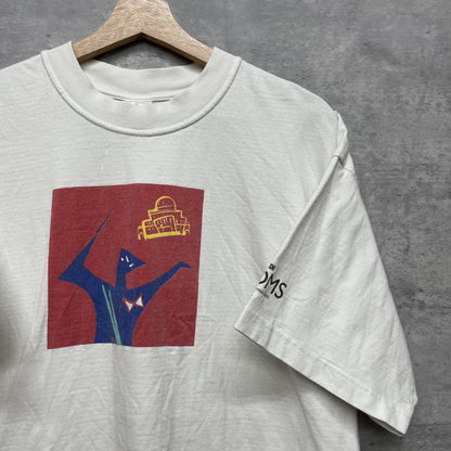 00s vintage 古着　ビンテージ　ホワイト　シティ　Hanes ストリート　袖ロゴ　フロントプリント　オーバーサイズ