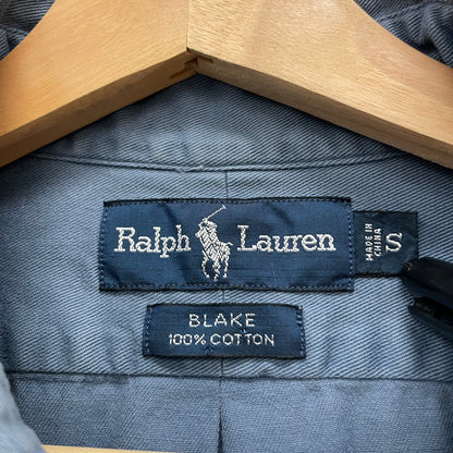 90s POLO Ralph Lauren 長袖シャツ ラルフローレン BLAKE ワンポイント ロゴ 刺しゅう 古着 ビンテージ ブルー S