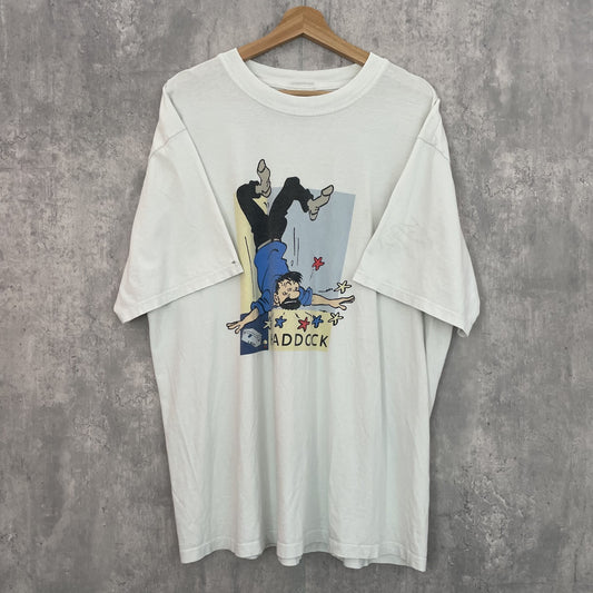 90s vintage 古着　ビンテージ　TINTIN タンタン　キャラクター　フロントプリント　ホワイト