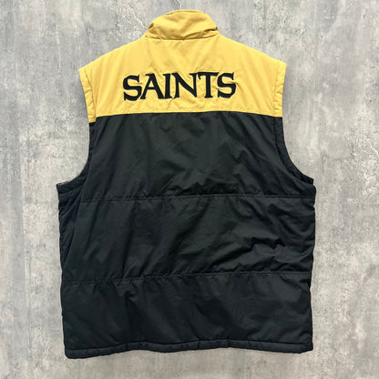 NFL NEW ORLEANS SAINTS リバーシブル中綿ベスト ニューオリンズ・セインツ ジャケット アウター 古着 ビンテージ L相当