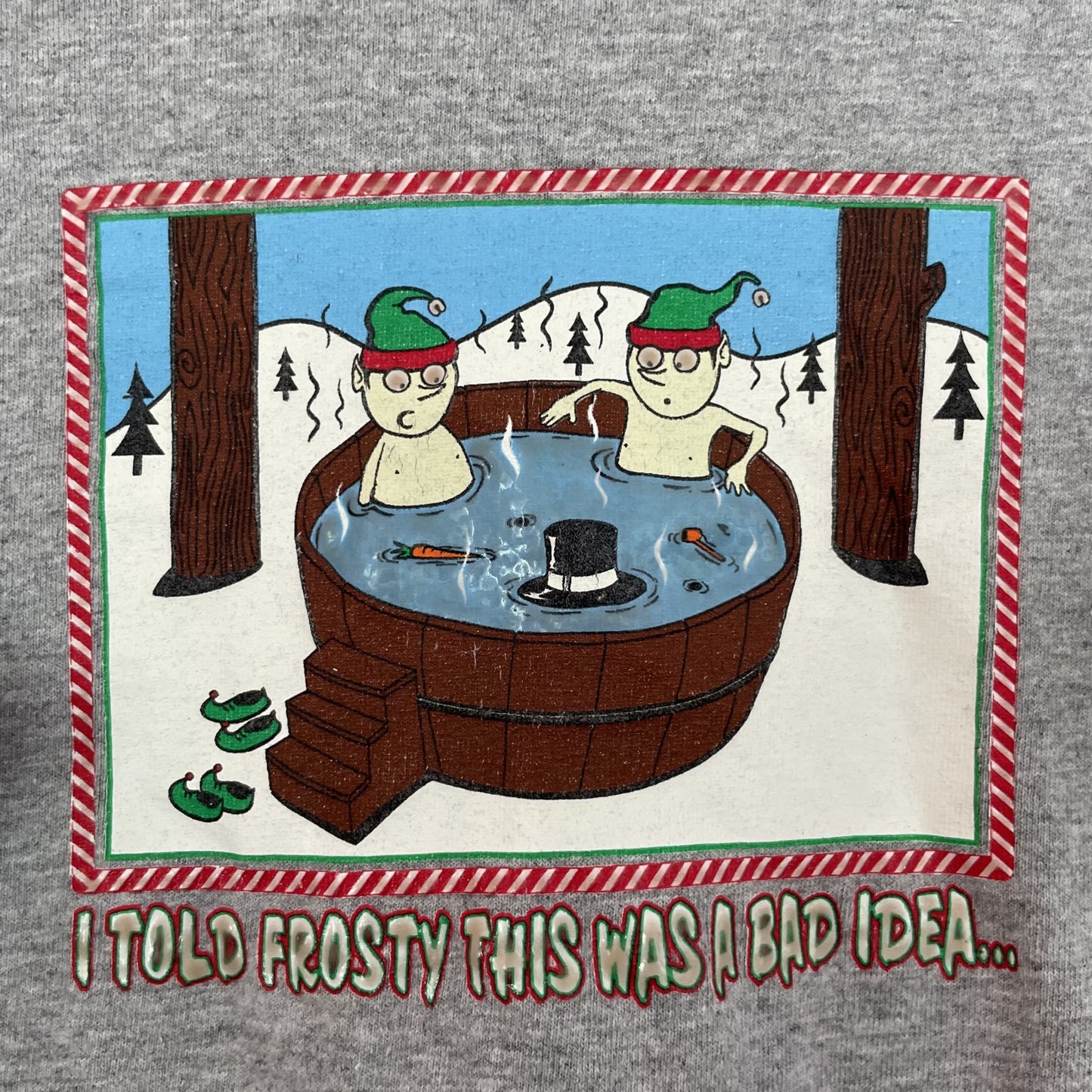 00s vintage 古着　ビンテージ　Hybrid ポップデザイン　メッセージプリント　グレー