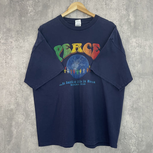 00s vintage 古着　ビンテージ　デルタ　DELTA プリントTシャツ　オーバーサイズ　ネイビー
