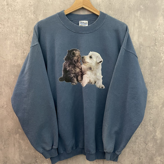 00s vintage 古着　ビンテージ　スウェット　アニマル　CAT 猫　犬　DOG デザイン　mfg by airwaves