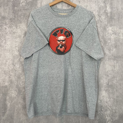 00s vintage 古着　ビンテージ　ストリート　スケーター　オーバーサイズ　フロントプリント　グレー