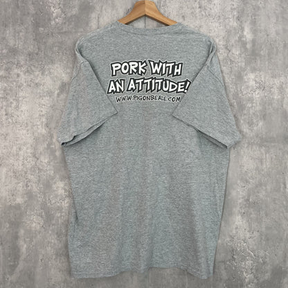 00s vintage 古着　ビンテージ　ストリート　スケーター　オーバーサイズ　フロントプリント　グレー