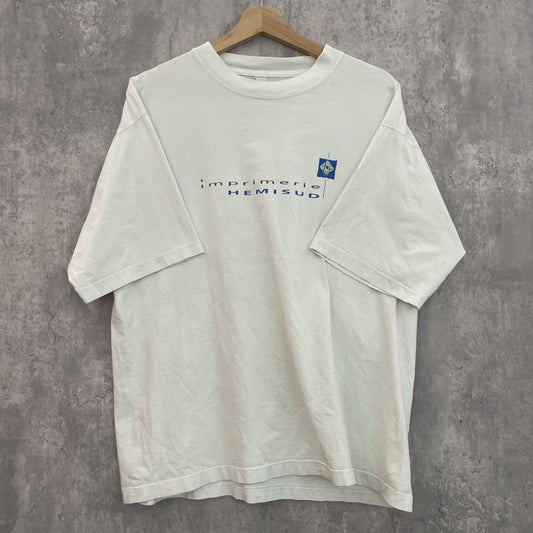 00s vintage 古着　ビンテージ　企業　オーバーサイズ　ストリート　スケーター　ホワイト　プリント