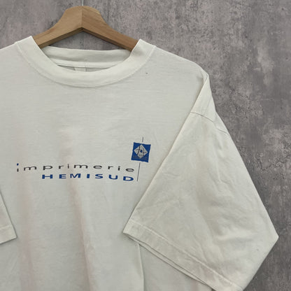 00s vintage 古着　ビンテージ　企業　オーバーサイズ　ストリート　スケーター　ホワイト　プリント