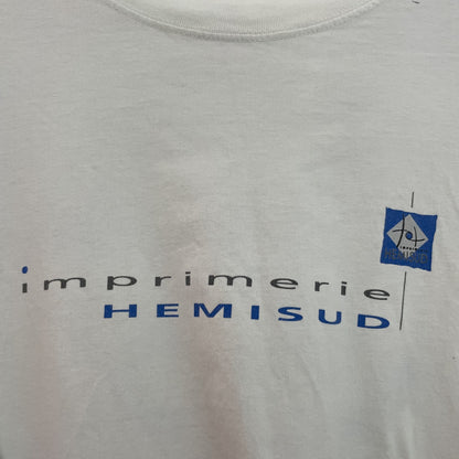 00s vintage 古着　ビンテージ　企業　オーバーサイズ　ストリート　スケーター　ホワイト　プリント