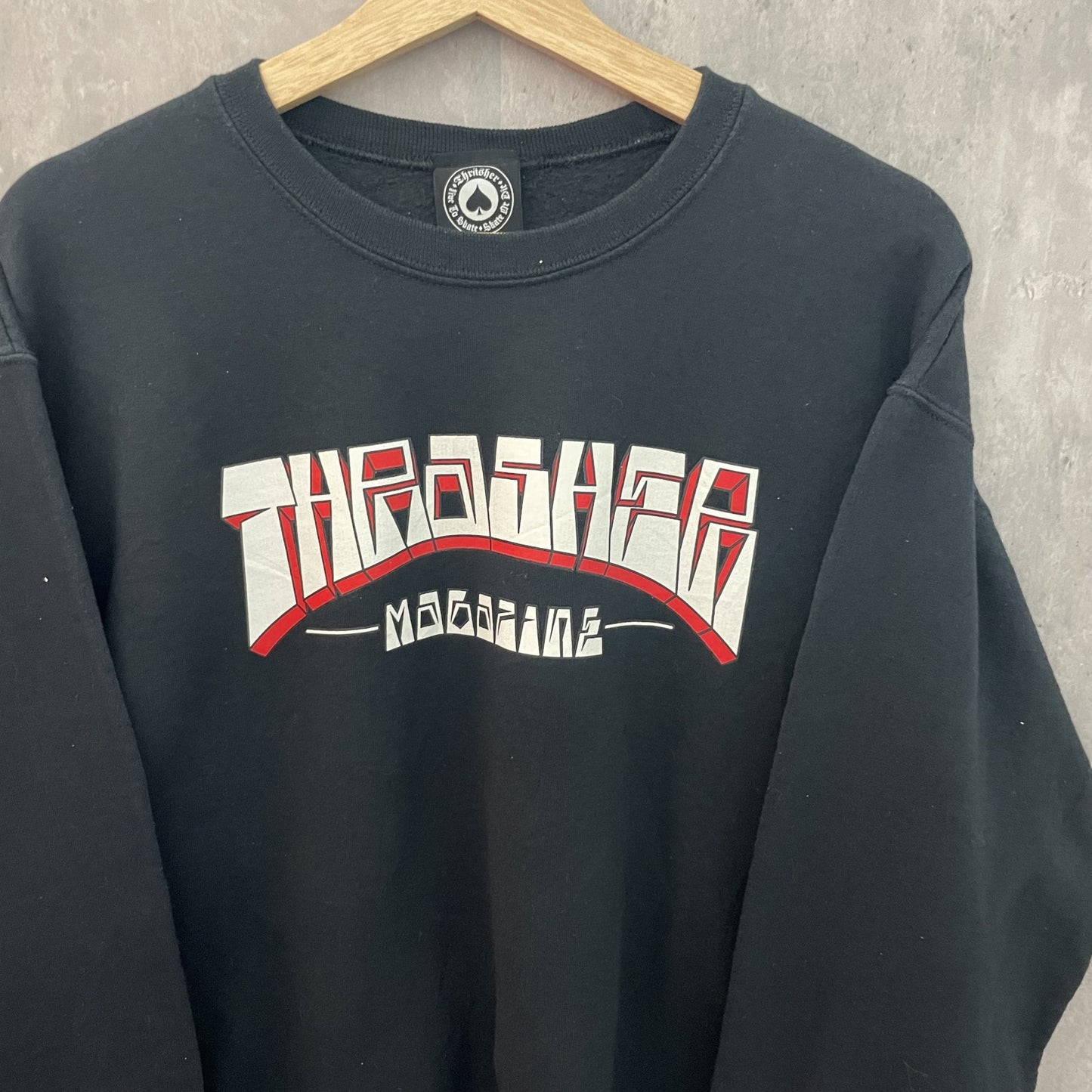 00s vintage 古着　ビンテージ　スラッシャー　THRASHER スウェット　スケート　サーフ　フロントロゴ　FIRMELOGO