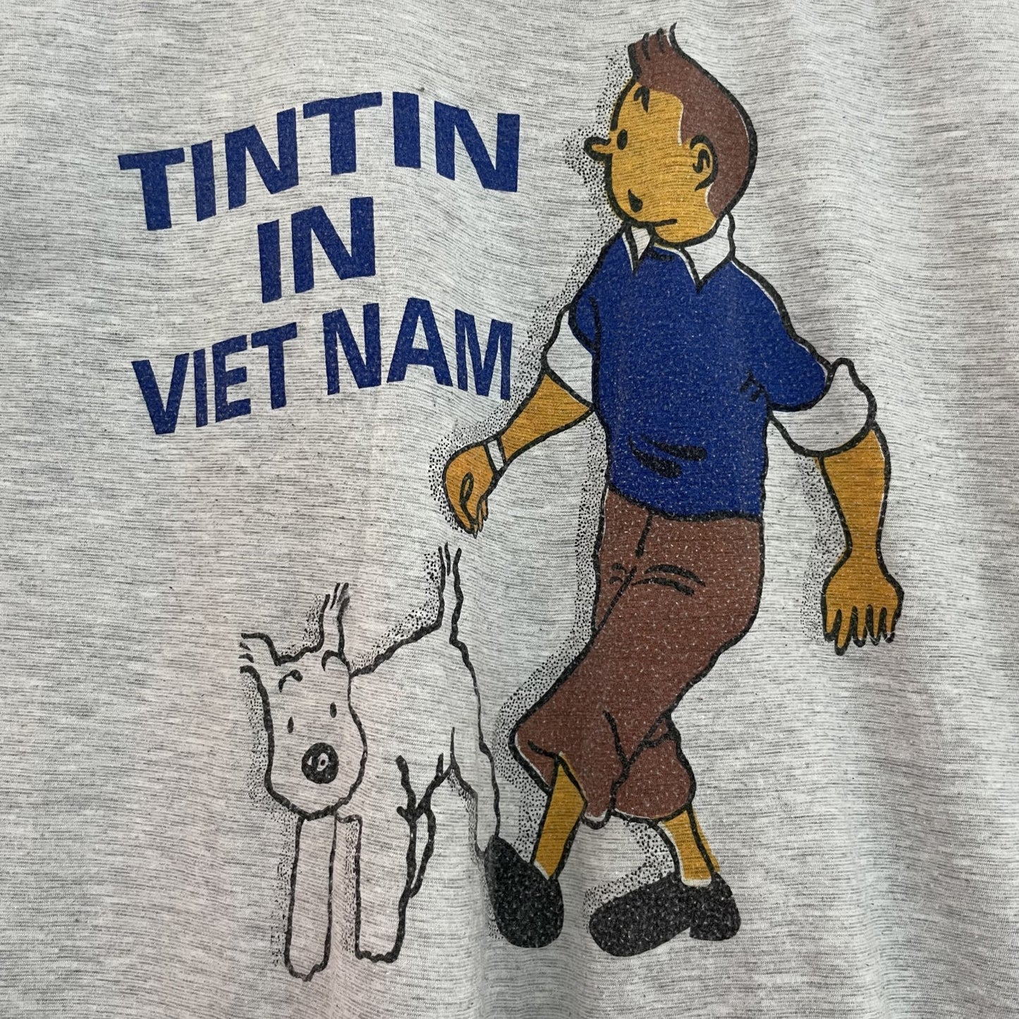 90s 00s TINTIN タンタン　Tシャツ　キャラクター　アニメ　グレー　