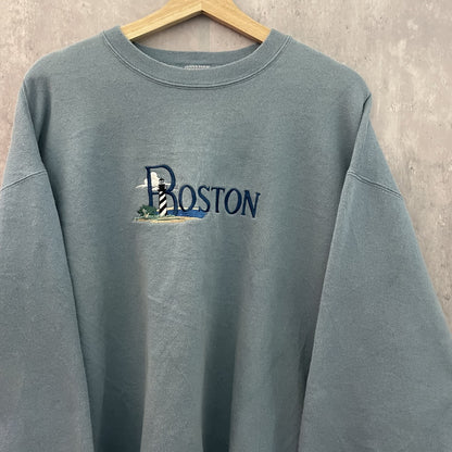 90s vintage 古着　ビンテージ　USA製　BOSTON スウェット　アメリカ　フロント刺繍