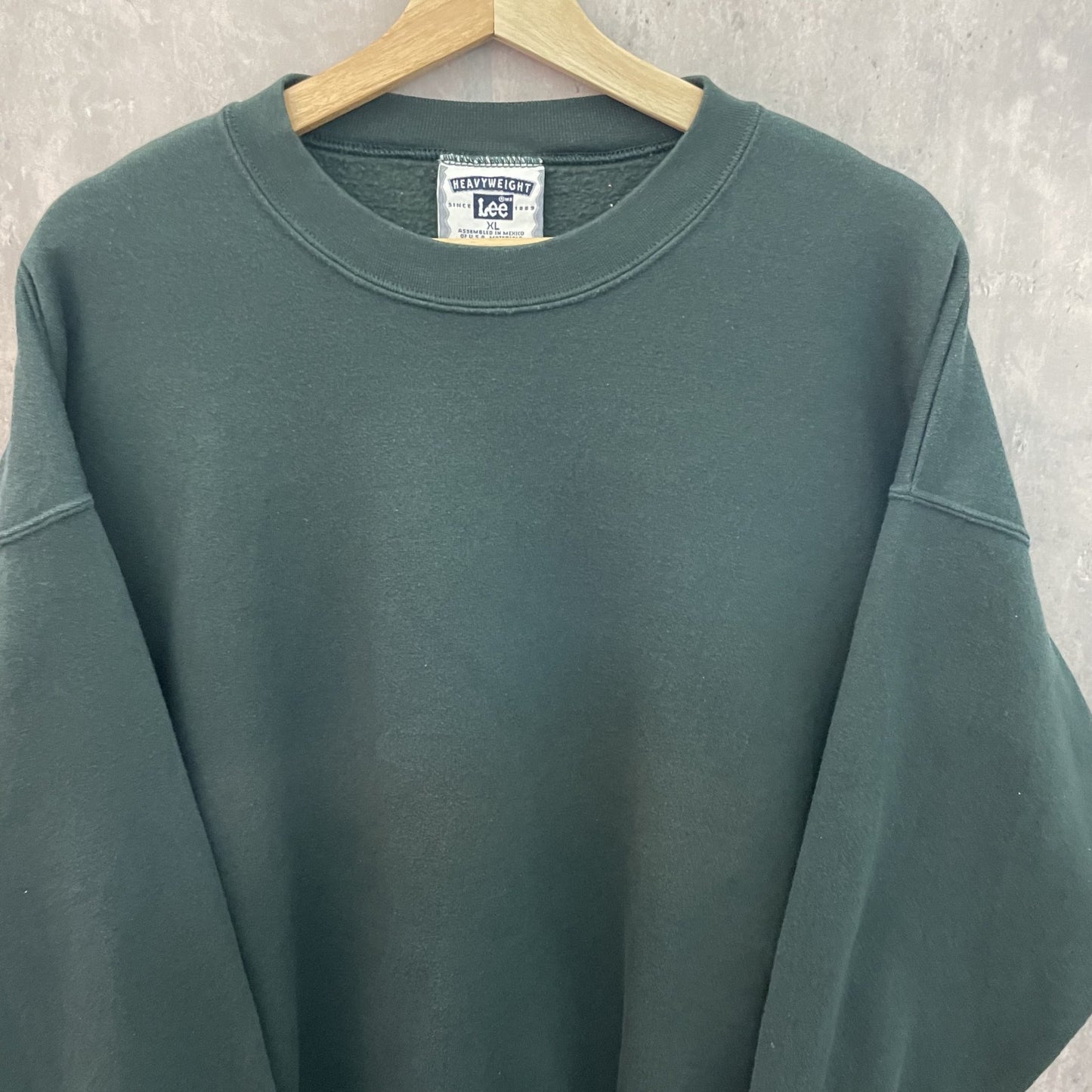 90s vintage 古着　ビンテージ　Lee リー　無地スウェット　USA製　単色　深緑　オーバーサイズ　ストリート