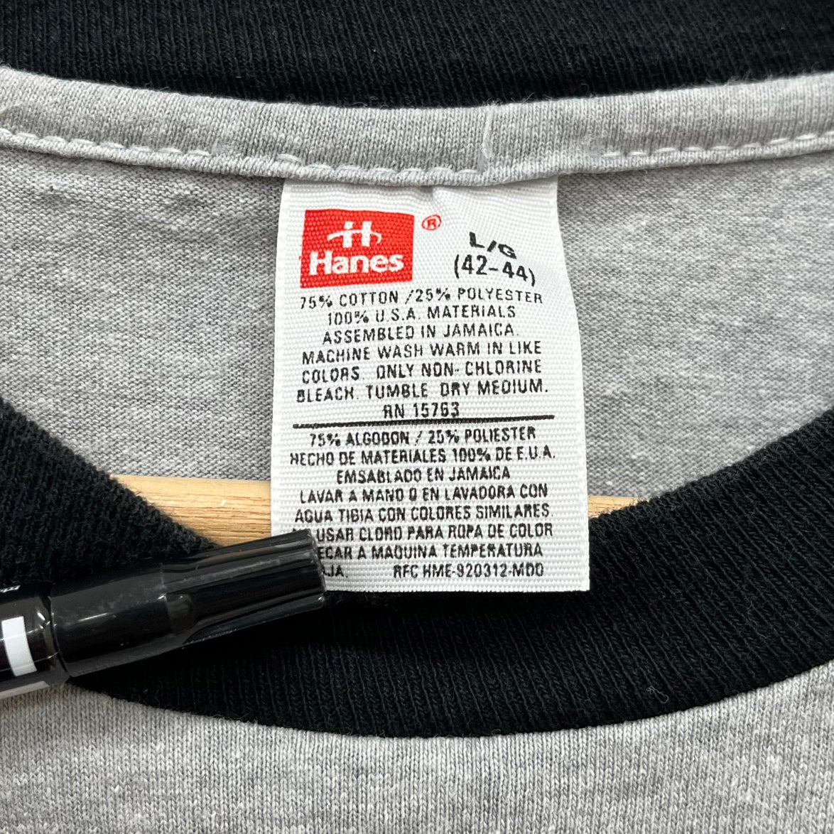 90s Hanes ポケットTシャツ 無地 半袖 シングルステッチ ヘインズ ポケT リンガー 90年代 古着 ビンテージ L