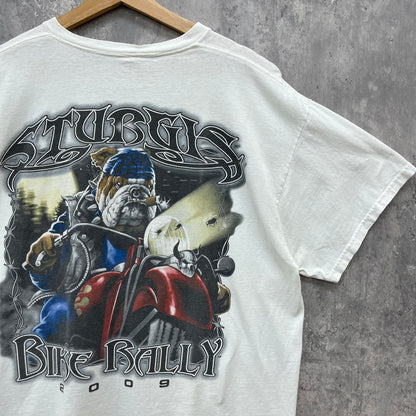 00s DELTA STURGIS BIKE BALLY 2009 Tシャツ デルタ ブルドック 半袖 アニマル 動物 バイク 古着 ビンテージ XL