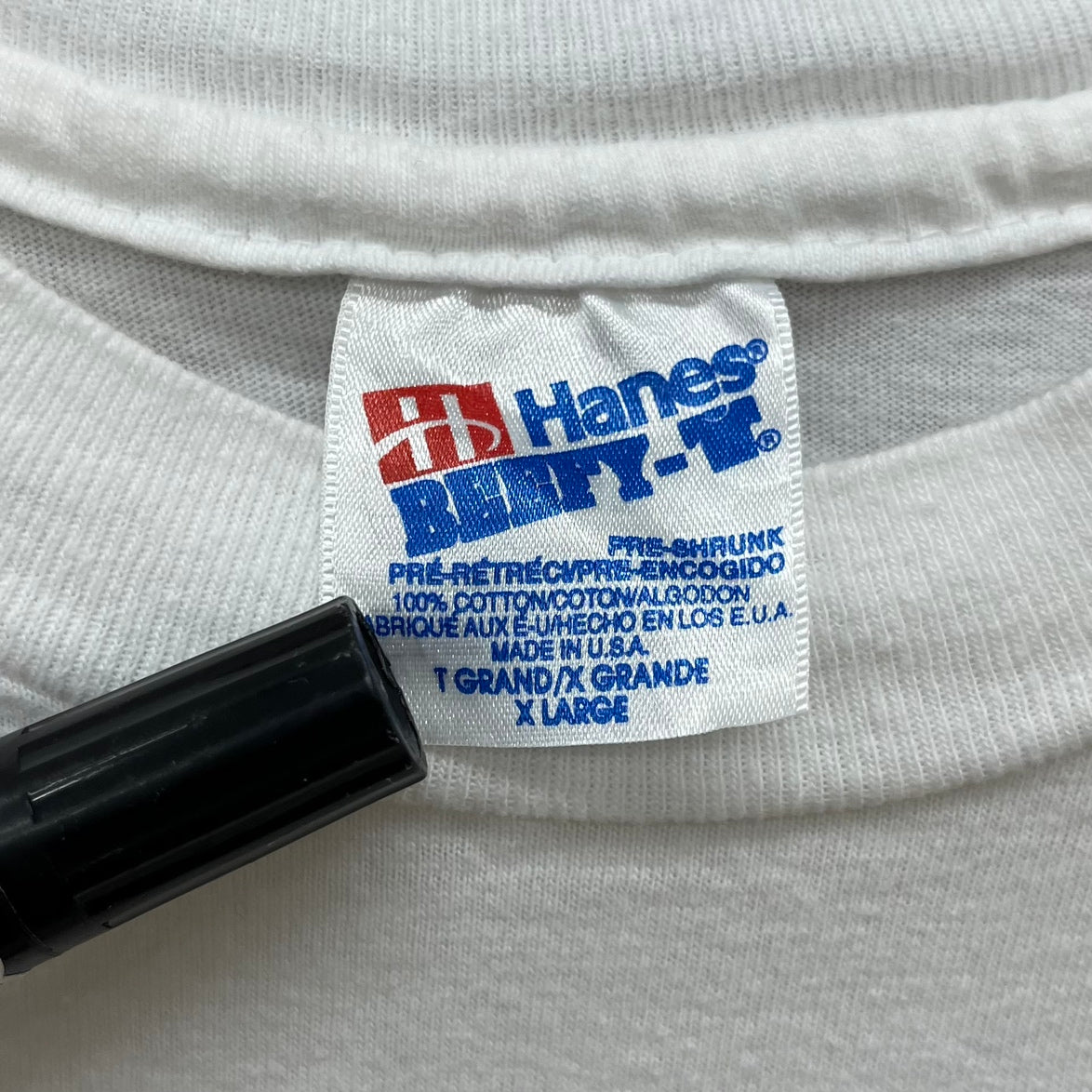 90s USA製 Hanes BEEFE-T THE MUSEUM OF TELEVISON＆RADIO 半袖Tシャツ 博物館