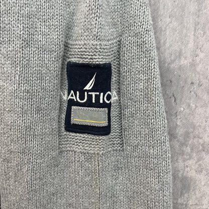 00s vintage 古着　ビンテージ　ノーティカ　NAUTICA　コットンニット　袖ロゴ　切り返し