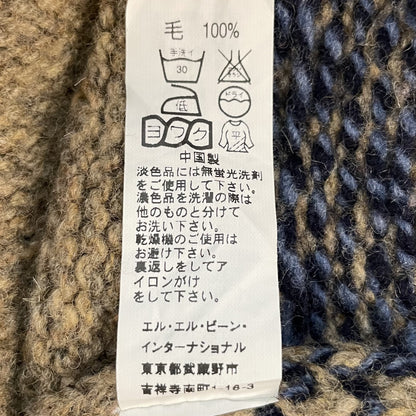 90s vintage 古着　ビンテージ　エルエルビーン　L.L.Bean ウール　ニット　アウトドア　総柄　ノルディック　セーター