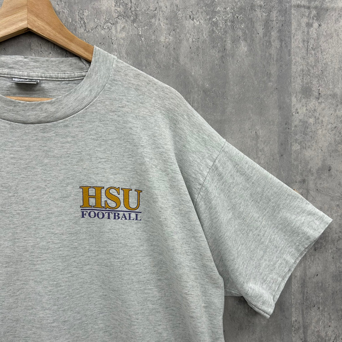 90s USA製 Fruit of the Loom HSU Tシャツ フルーツオブザルーム カレッジ 90年代 古着 ビンテージ XL グレー