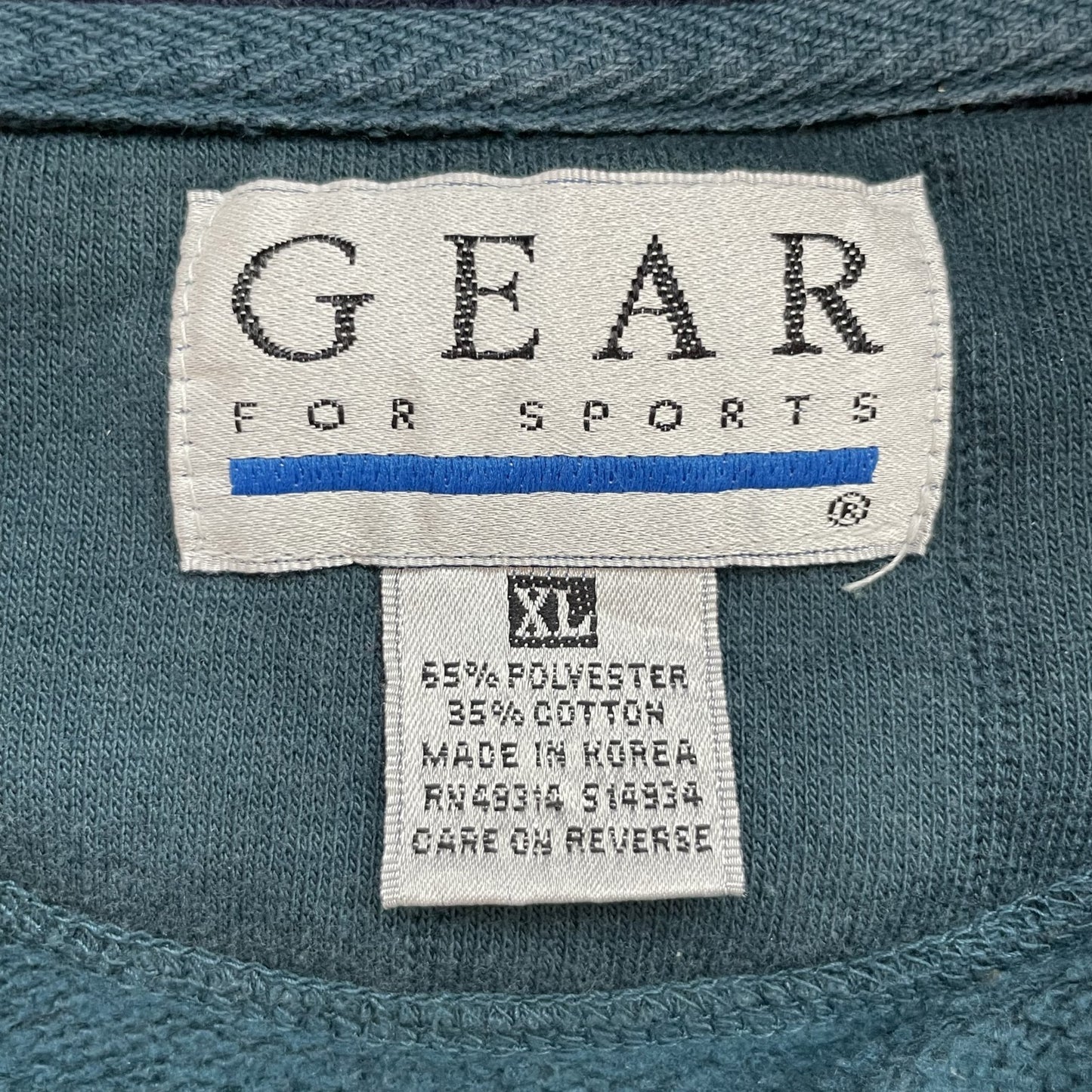 90s vintage 古着　ビンテージ　ギア　GEAR Vネック　リブライン　スウェット　オーバーサイズ　ストリート