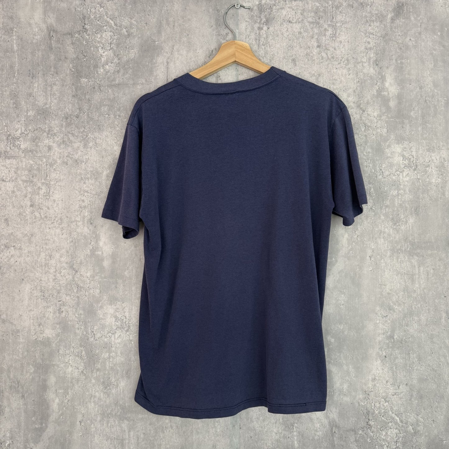 90s vintage 古着　ビンテージ　アニマル　鹿　プリント　半袖Tシャツ　ネイビー　USA製