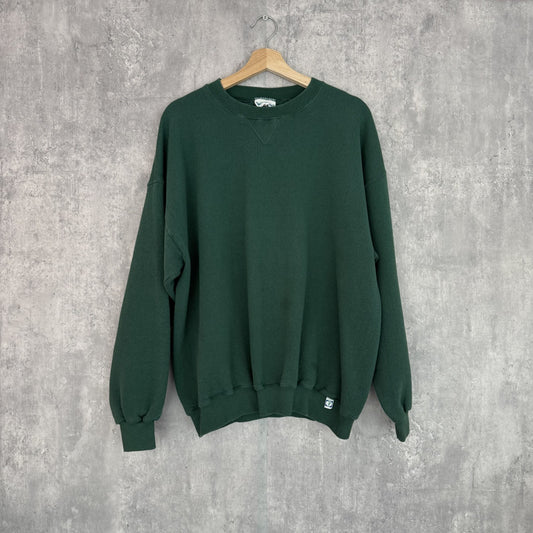 90s vintage 古着　ビンテージ　DISCUS ディスカス　無地スウェット　USA製　前V