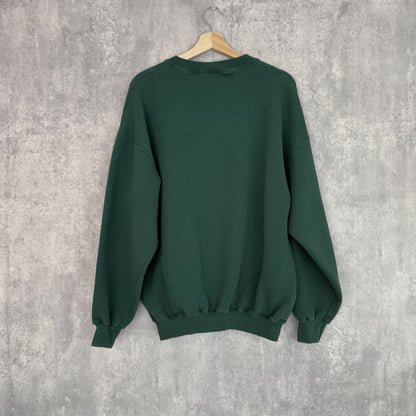 90s vintage 古着　ビンテージ　DISCUS ディスカス　無地スウェット　USA製　前V