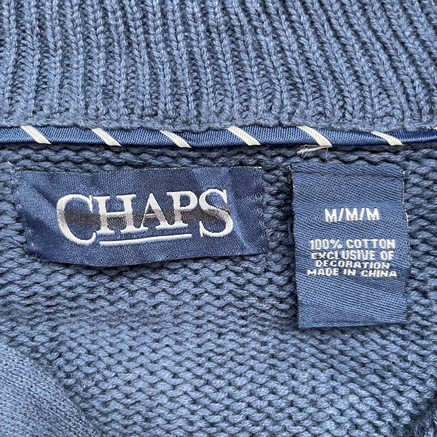 00s vintage 古着　ビンテージ　チャップス　CHAPS ハーフジップ　無地　ワンポイント刺繍　