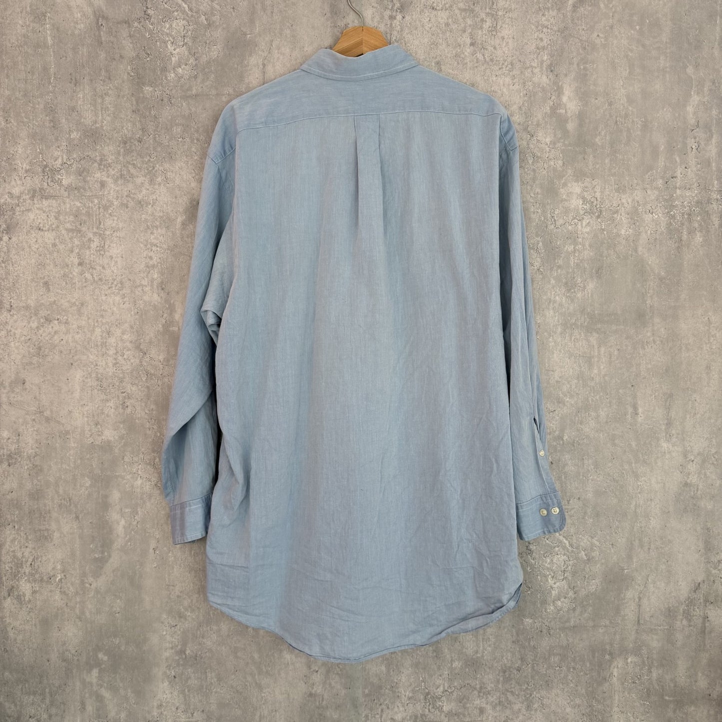 90s vintage 古着　ビンテージ　ラルフローレン　RalphLauren 長袖シャツ　刺繍　ボタンダウン　カジュアル