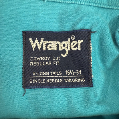80s vintage 古着　ビンテージ　ラングター　Wrangler 長袖シャツ　ウエスタン　カジュアル　ライトブルー　