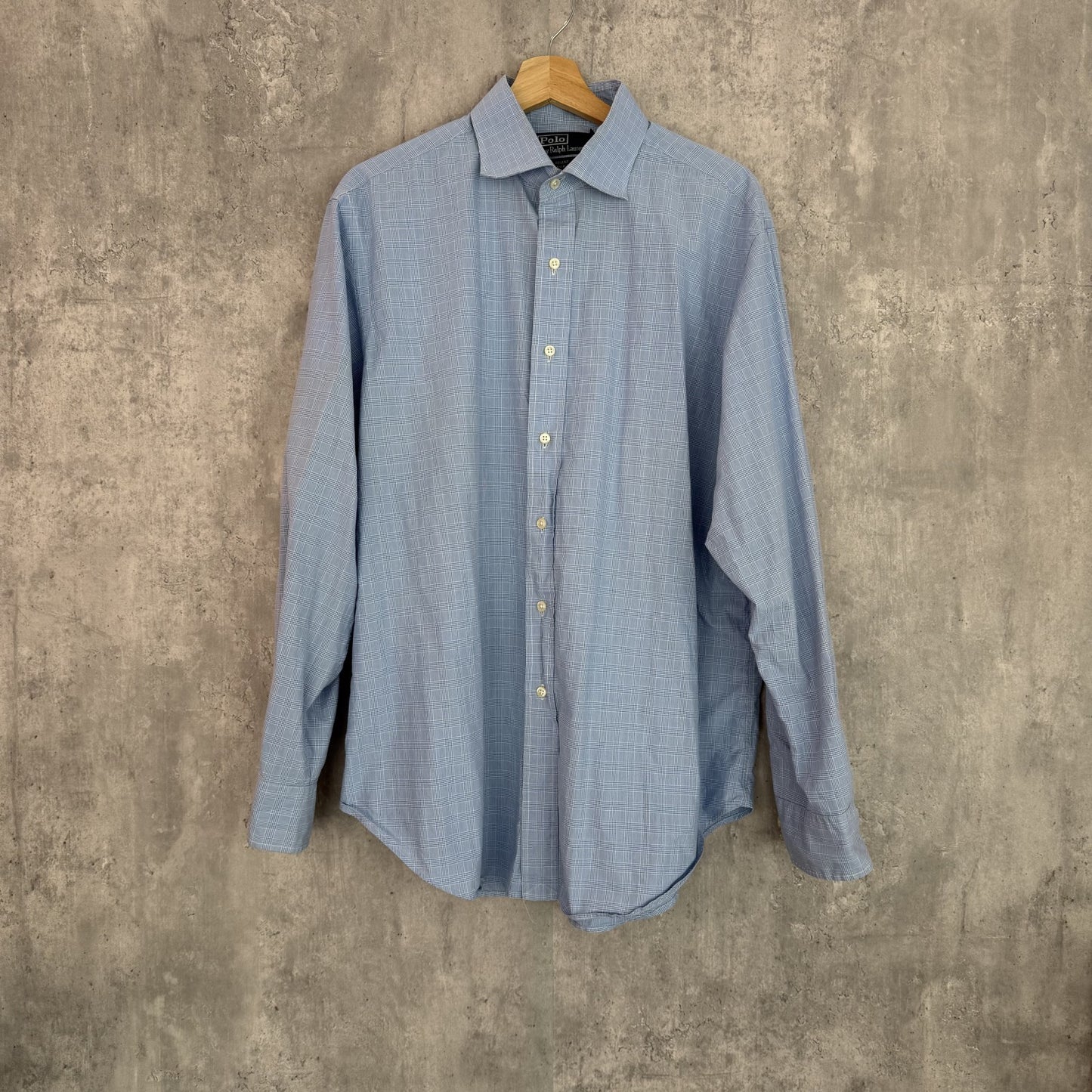 90s vintage 古着　ビンテージ　ラルフローレン　RalphLauren 長袖シャツ　刺繍ロゴ　チェック　ボタンダウン　カジュアル