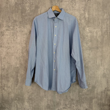 90s vintage 古着　ビンテージ　ラルフローレン　RalphLauren 長袖シャツ　刺繍ロゴ　チェック　ボタンダウン　カジュアル