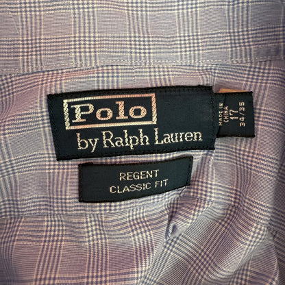 90s vintage 古着　ビンテージ　ラルフローレン　RalphLauren 長袖シャツ　刺繍ロゴ　チェック　ボタンダウン　カジュアル
