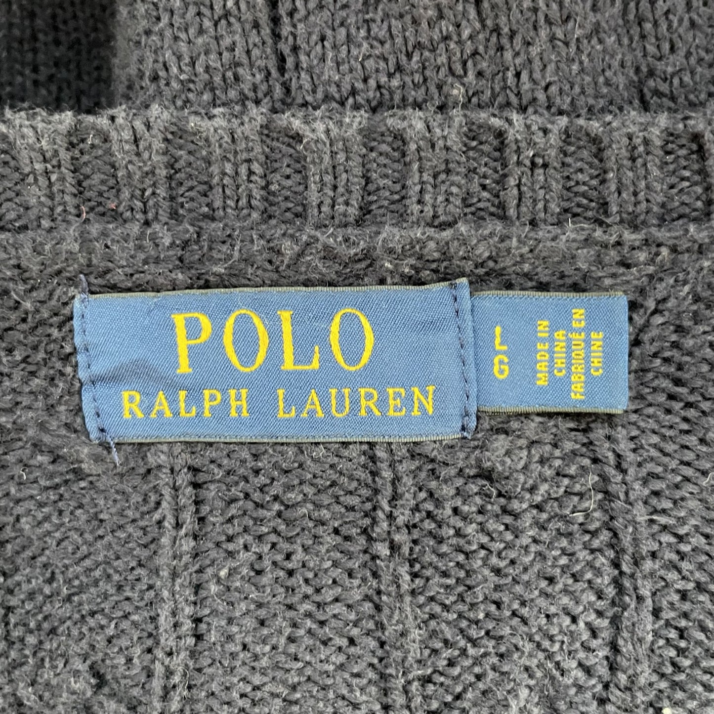 00s vintage 古着　ビンテージ　ラルフローレン　RalphLauren　ニット　セーター　ポニー刺繍　ケーブルニット