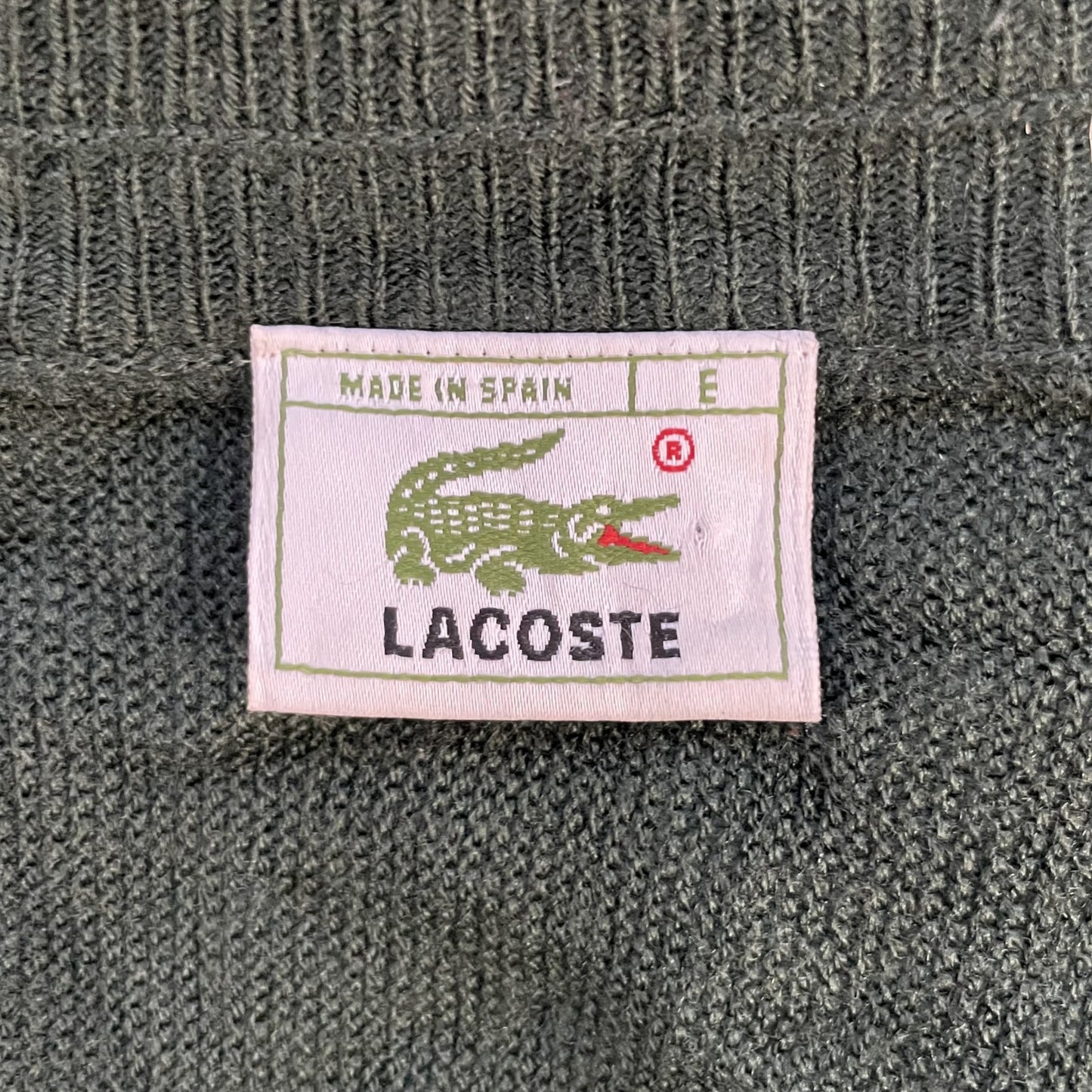 90s vintage 古着　ビンテージ　ラコステ　LACOSTE カーディガン　アクリル　ワンポイント　ワッペン　